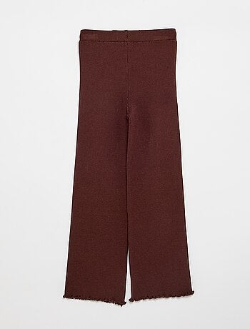 Pantalon droit en tricot uni