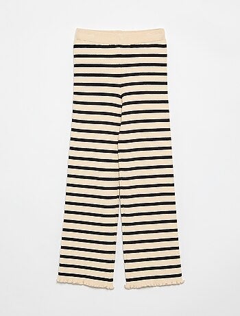 Pantalon droit en tricot uni