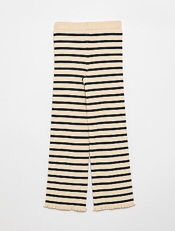 Pantalon droit en tricot uni