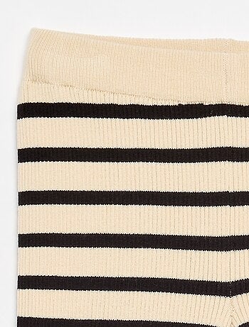 Pantalon droit en tricot uni