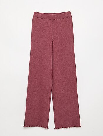 Pantalon droit en tricot uni