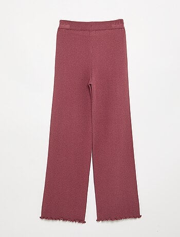 Pantalon droit en tricot uni