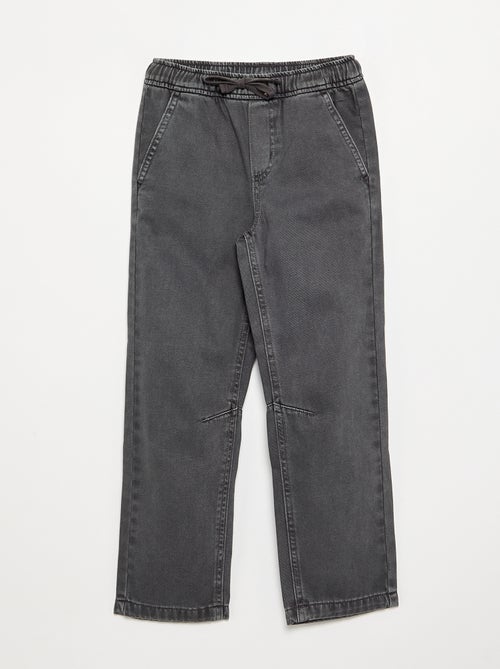 Pantalon droit en twill - coupe ajustée - Kiabi