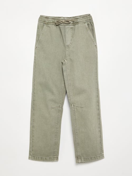 Pantalon droit en twill - coupe ajustée - Kiabi