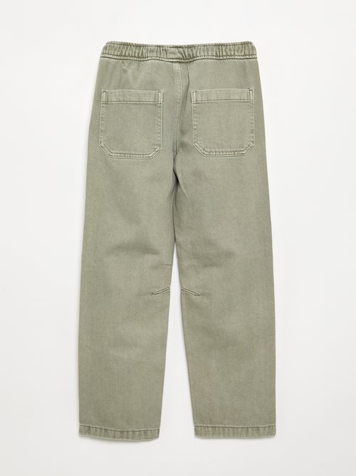 Pantalon droit en twill - coupe ajustée - Kiabi