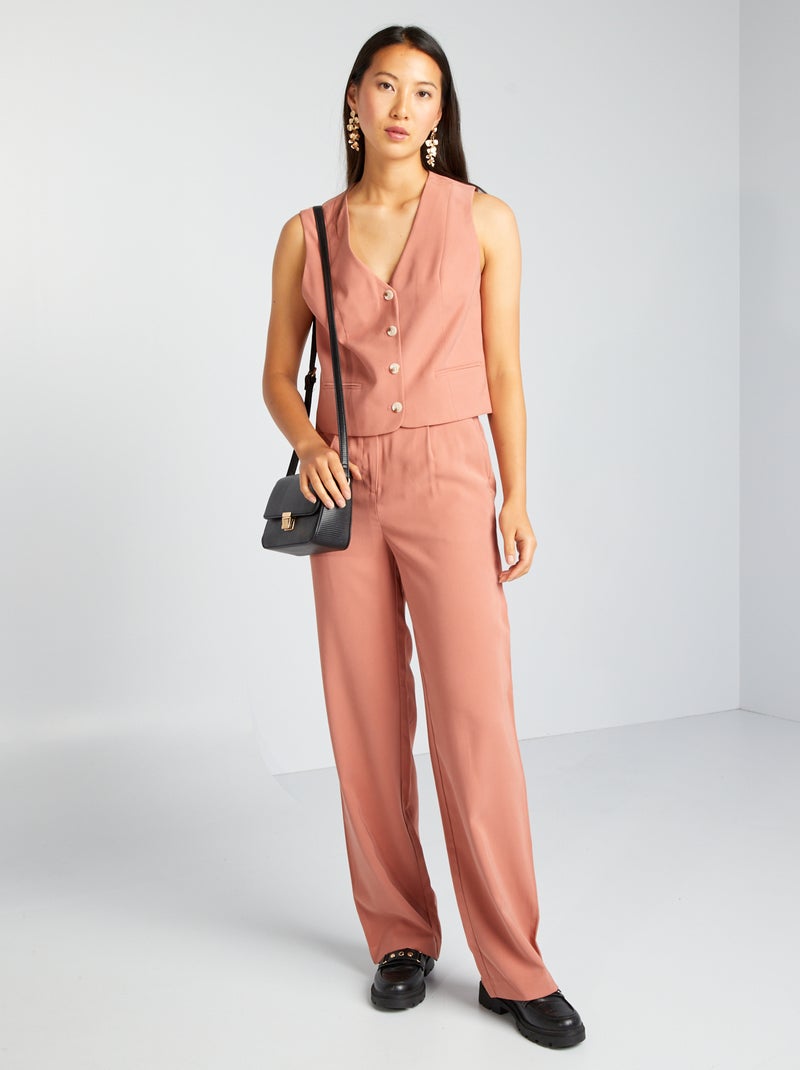 Pantalon droit en twill Terracotta - Kiabi