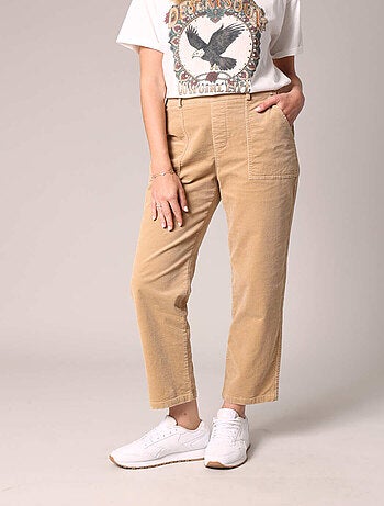 Pantalon droit en velours côtelé 'Deeluxe'