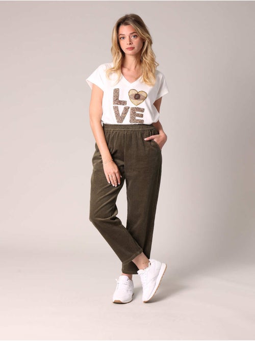 Pantalon droit en velours côtelé 'deeluxe' - Kiabi