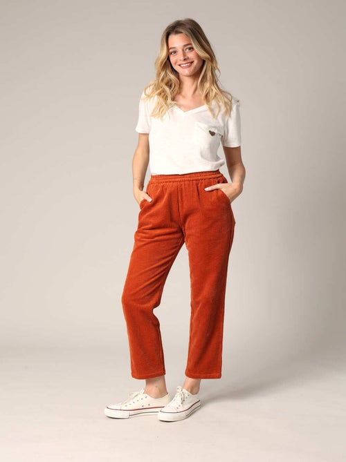 Pantalon droit en velours côtelé 'Deeluxe' - Kiabi