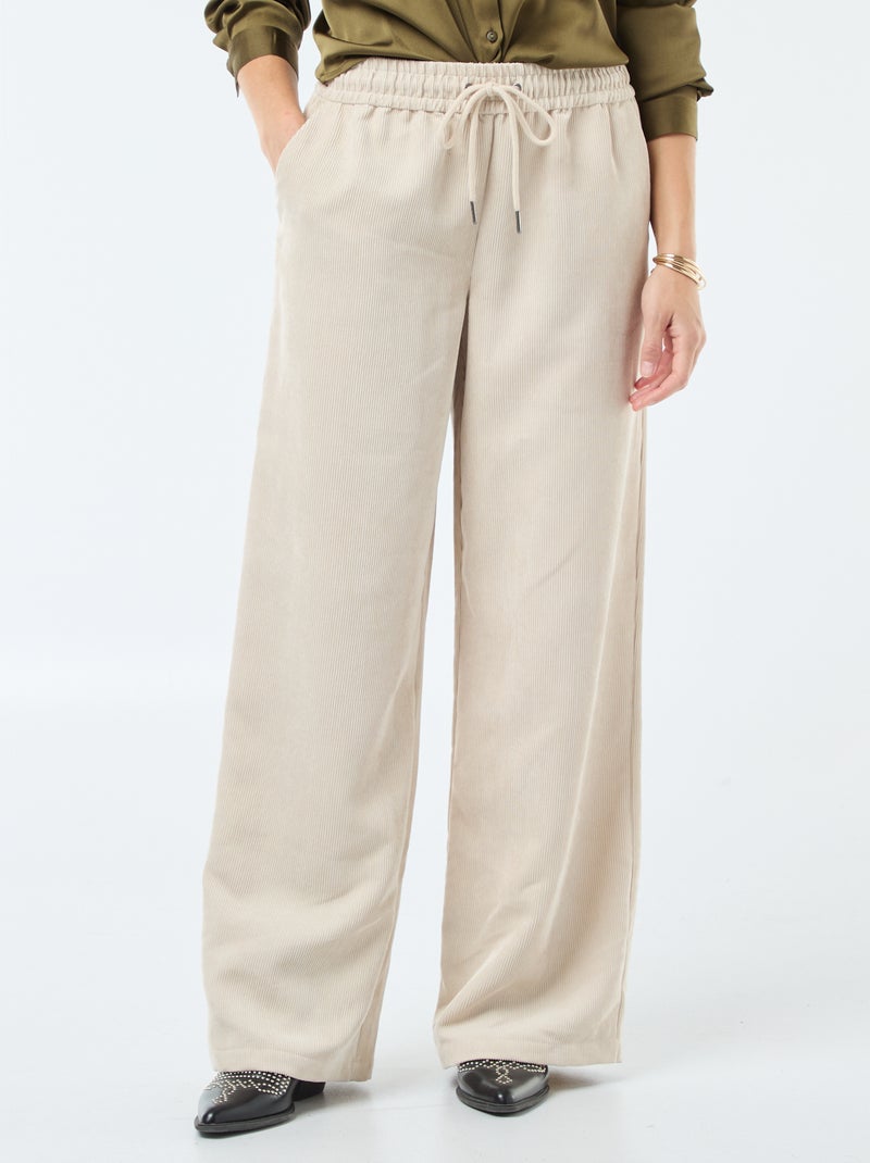 Pantalon droit en velours 'JDY' Blanc - Kiabi