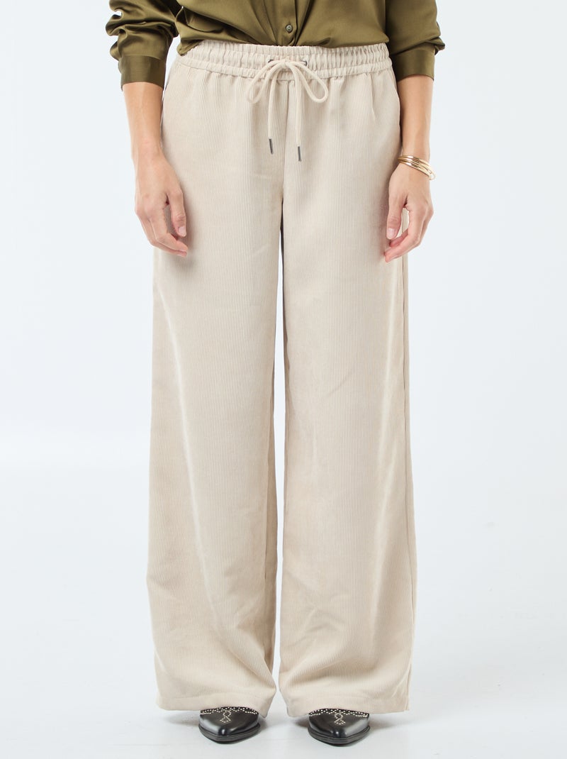 Pantalon droit en velours 'JDY' Blanc - Kiabi