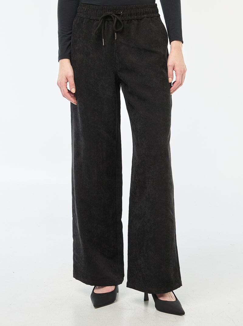 Pantalon droit en velours 'JDY' Noir - Kiabi