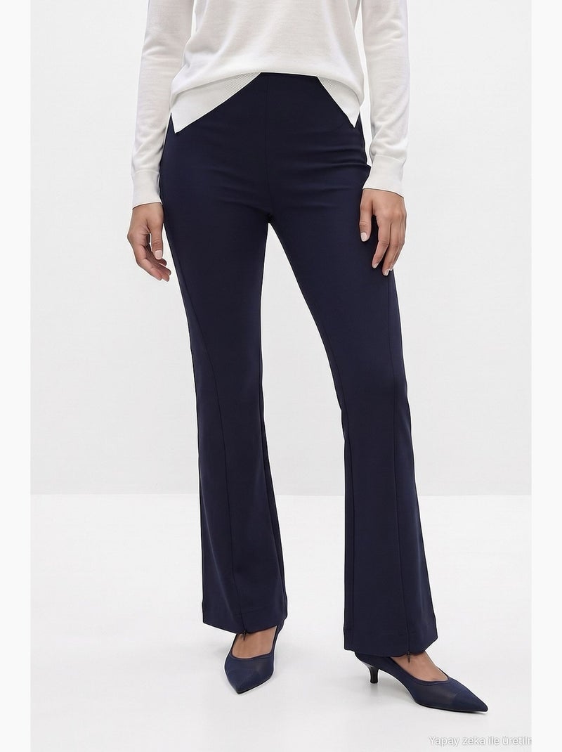 Pantalon droit femme dilvin Bleu marine - Kiabi