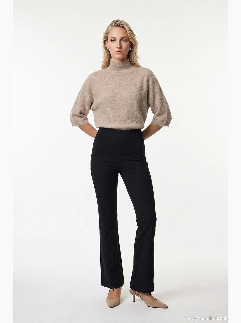 Pantalon droit femme dilvin Noir - Kiabi