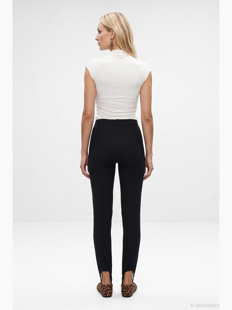 Pantalon droit femme dilvin Noir - Kiabi