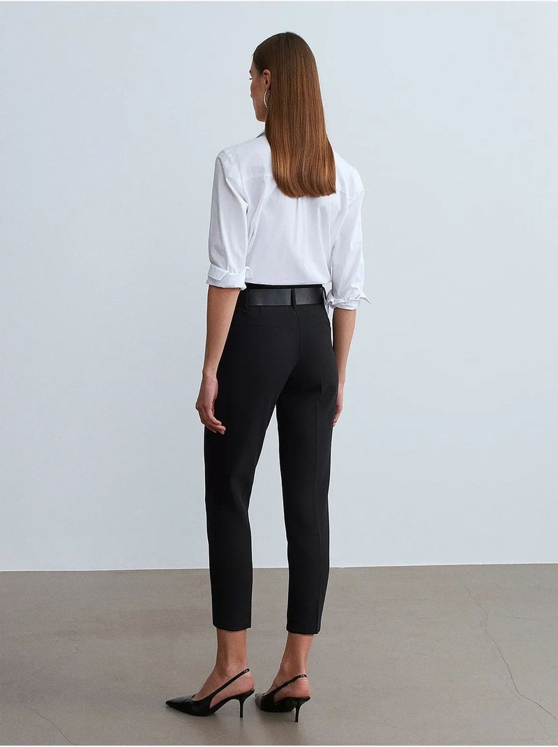 Pantalon droit femme dilvin Noir - Kiabi