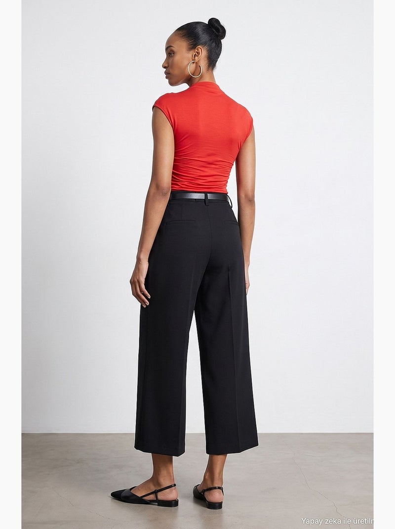 Pantalon droit femme dilvin Noir - Kiabi