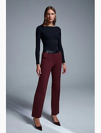 Pantalon droit femme effet cuir dilvin