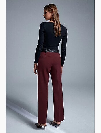 Pantalon droit femme effet cuir dilvin
