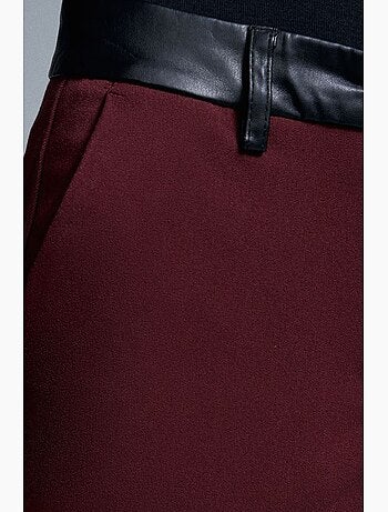 Pantalon droit femme effet cuir dilvin