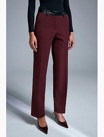 Pantalon droit femme effet cuir dilvin
