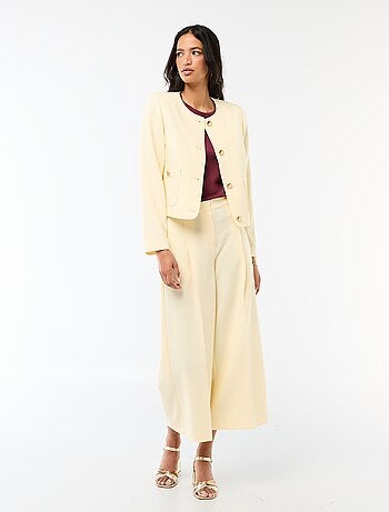 Pantalon slim femme en chaîne et trame