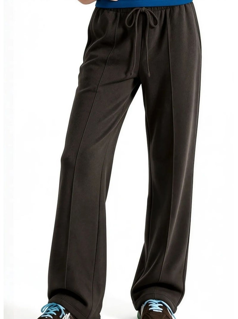 Pantalon droit femme en mélange de modal busem Marron chocolat - Kiabi