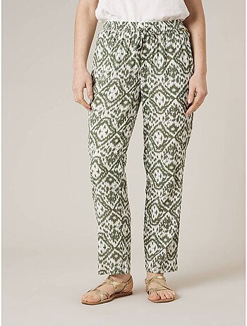 Pantalon droit femme imprimé ethinique 'Deeluxe'