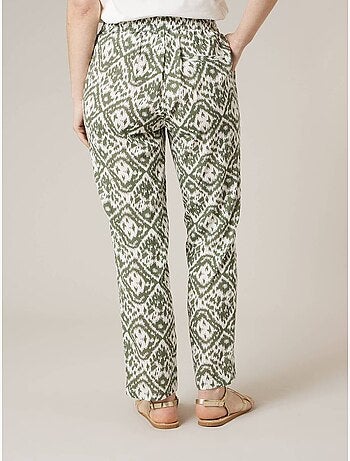 Pantalon droit femme imprimé ethinique 'Deeluxe'