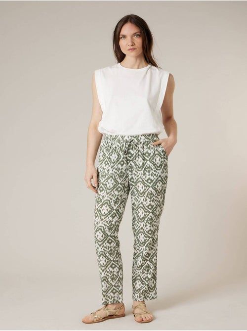 Pantalon droit femme imprimé ethinique 'Deeluxe' - Kiabi