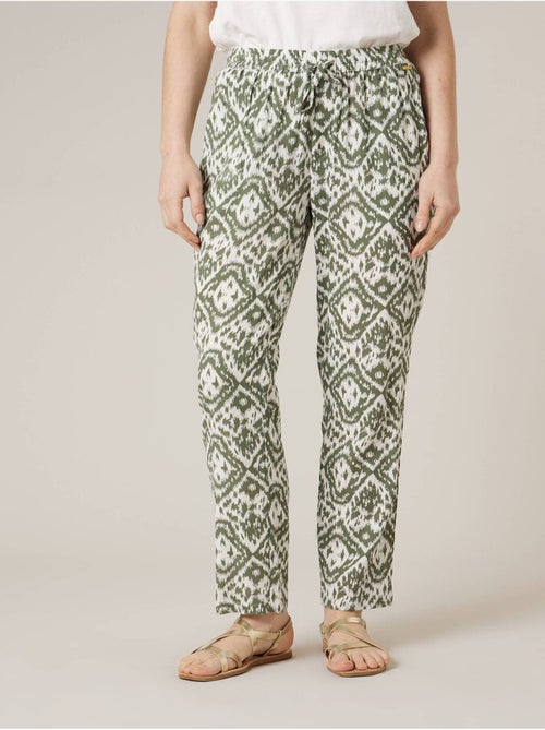 Pantalon droit femme imprimé ethinique 'Deeluxe' - Kiabi