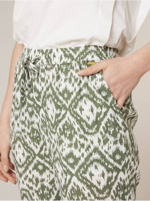 Pantalon droit femme imprimé ethinique 'Deeluxe' - Kiabi