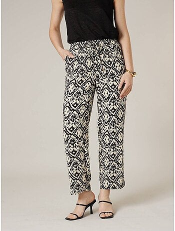 Pantalon droit femme imprimé ethinique 'Deeluxe'