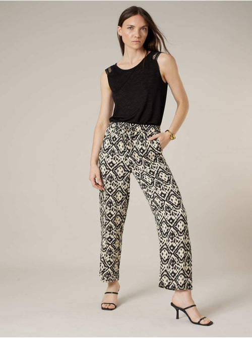 Pantalon droit femme imprimé ethinique 'Deeluxe' - Kiabi