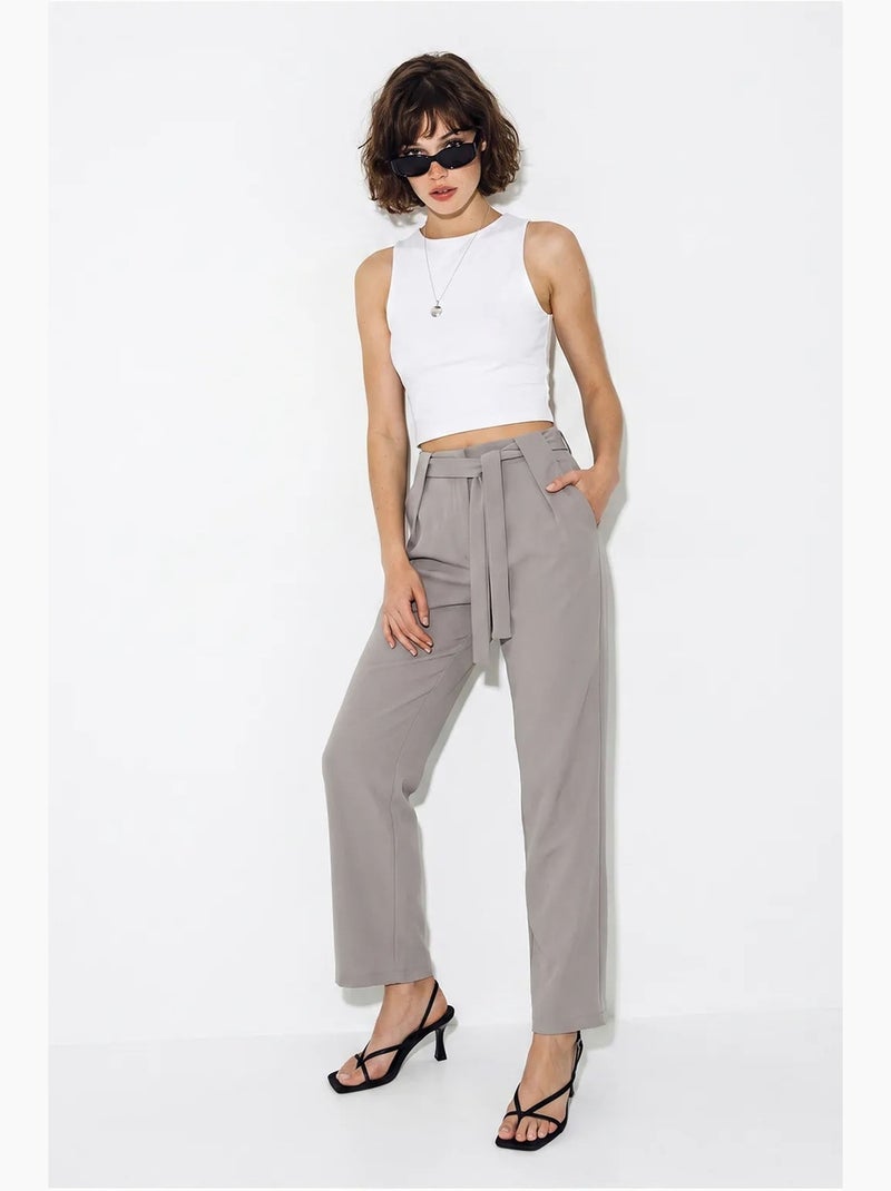 Pantalon droit femme lucci Gris - Kiabi