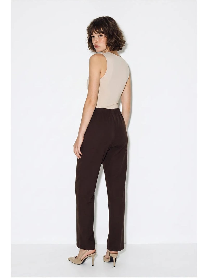 Pantalon droit femme lucci Marron chocolat - Kiabi