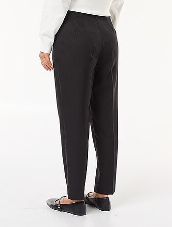 Pantalon droit femme taille haute uni