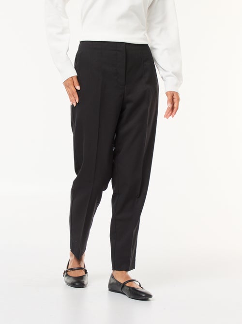 Pantalon droit femme taille haute uni - Kiabi