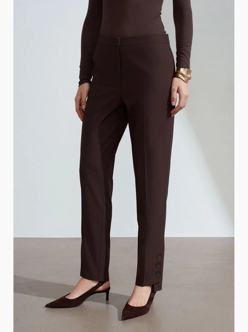Pantalon droit femme taille mi-haute en crêpe dilvin - Kiabi Pantalon droit femme taille mi-haute en crêpe dilvin - Kiabi