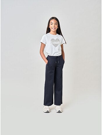 Pantalon droit fille à rayures 'deeluxe'
