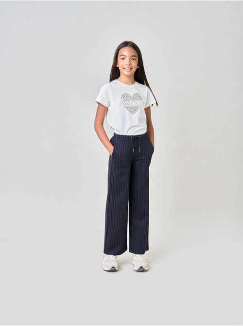 Pantalon droit fille à rayures 'deeluxe' - Kiabi