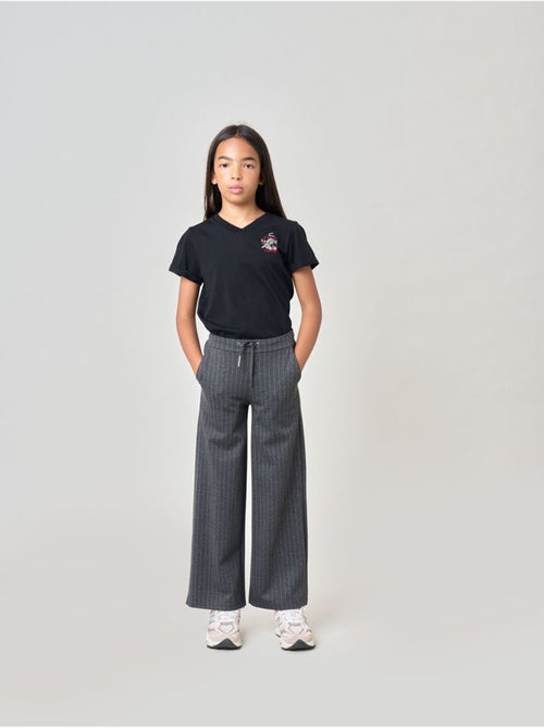 Pantalon droit fille à rayures 'deeluxe' - Kiabi