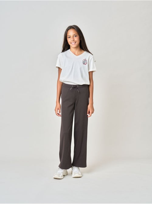 Pantalon droit fille à rayures 'deeluxe' - Kiabi
