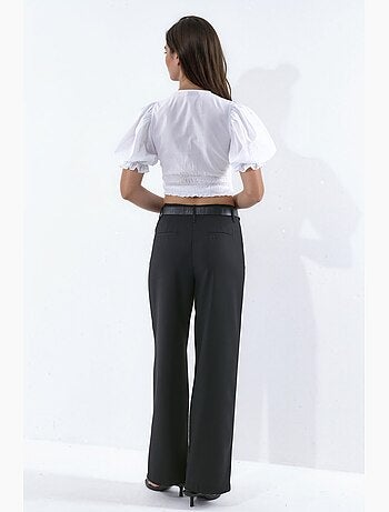Pantalon droit fluide ceinturé hiccup