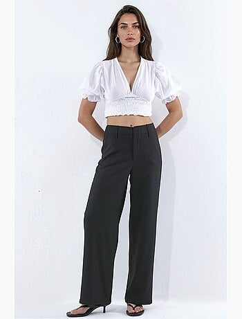 Pantalon droit fluide ceinturé hiccup
