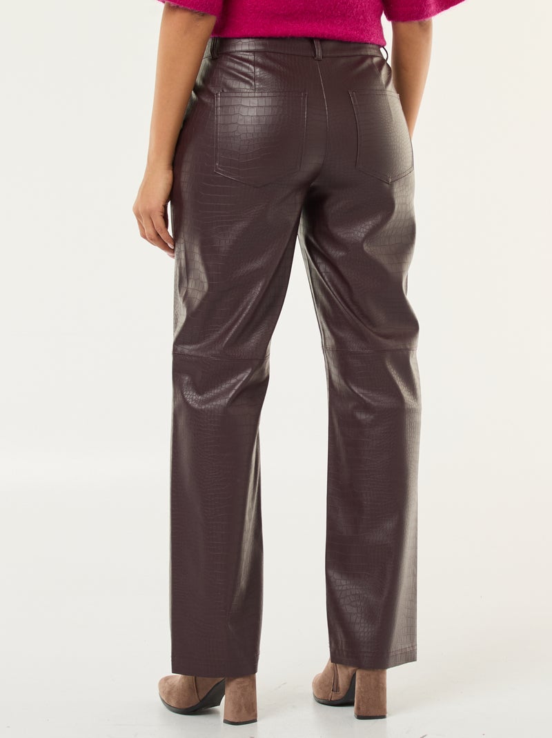 Pantalon droit 'JDY' texture serpent uni Rouge - Kiabi