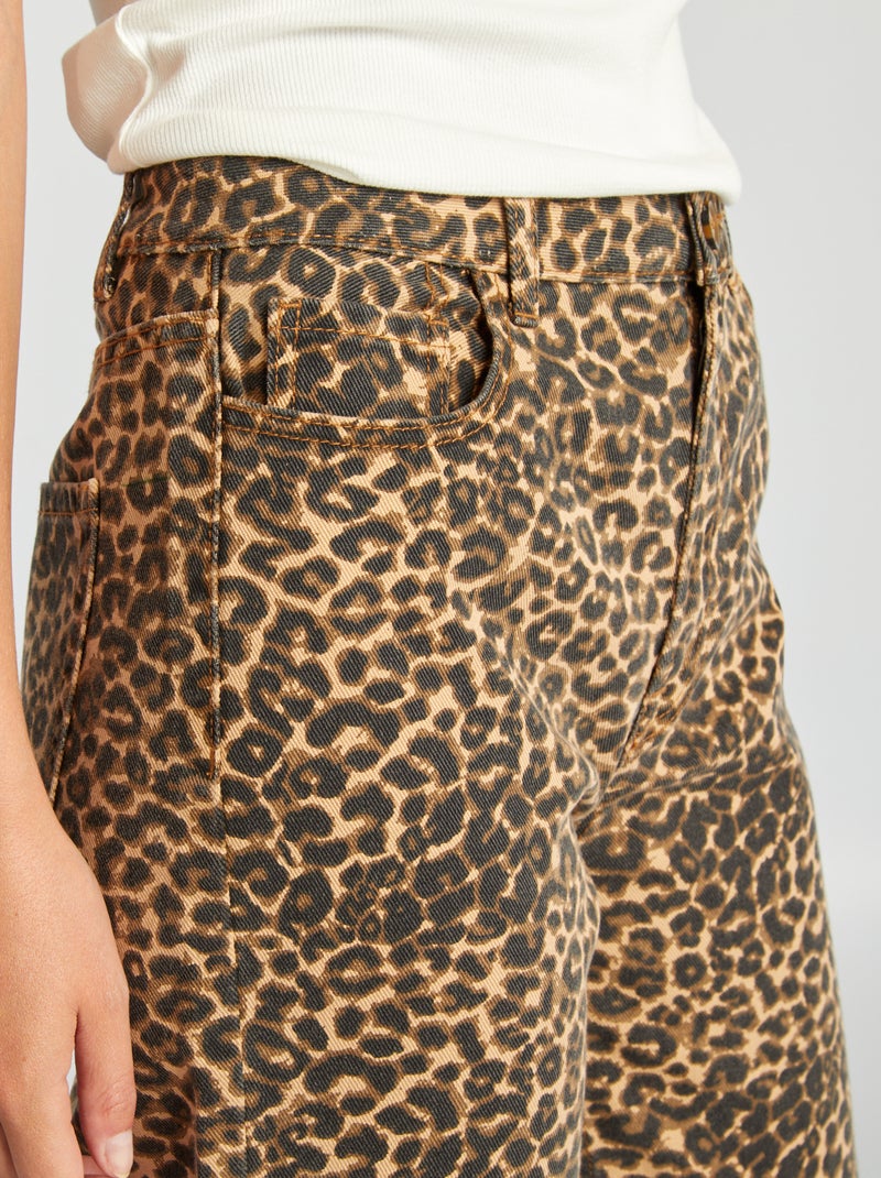 Pantalon droit 'léopard' Léopard - Kiabi