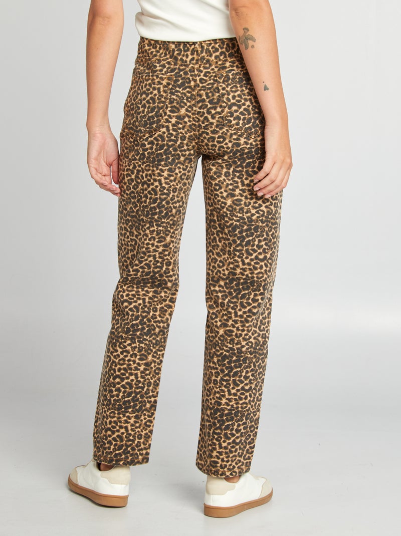 Pantalon droit 'léopard' Léopard - Kiabi