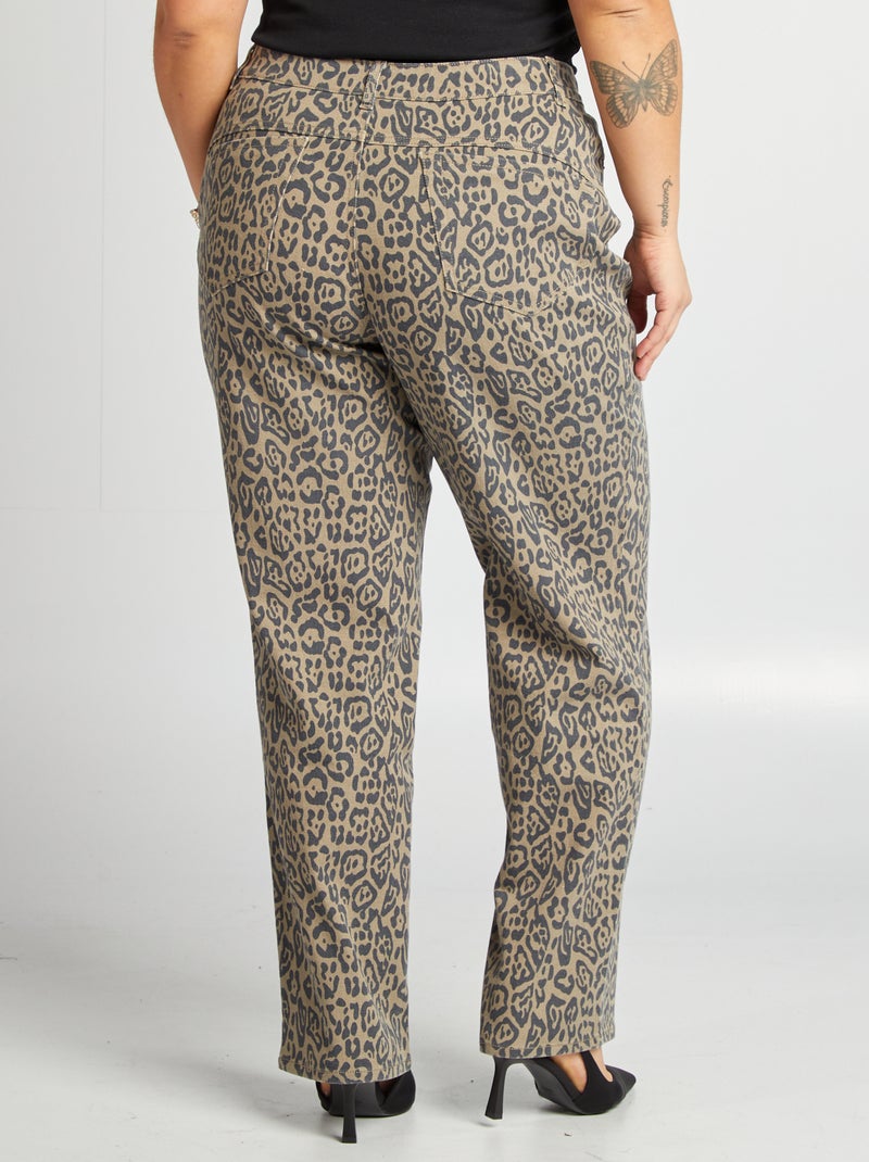 Pantalon droit 'léopard' Léopard - Kiabi