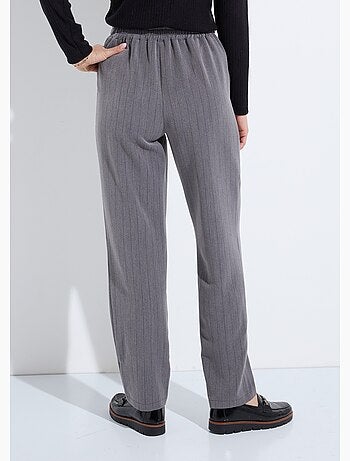 Pantalon droit lien à la taille 3/4 élastiquée - Afibel